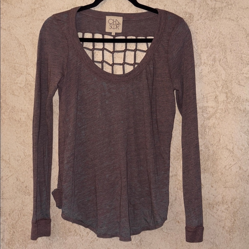 🆕 CHASER Windowpane Back Top(Bust 36” flat to 42”Length 26”(front) 22”(back)